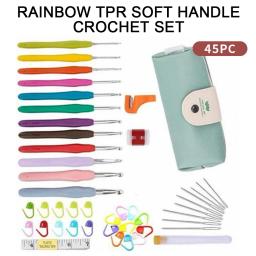 Conjunto de ferramentas de costura de fio de artesanato portátil acessórios de tricô mão ferramenta de crochê kite para iniciante diy bordado handwork costura - Image 1