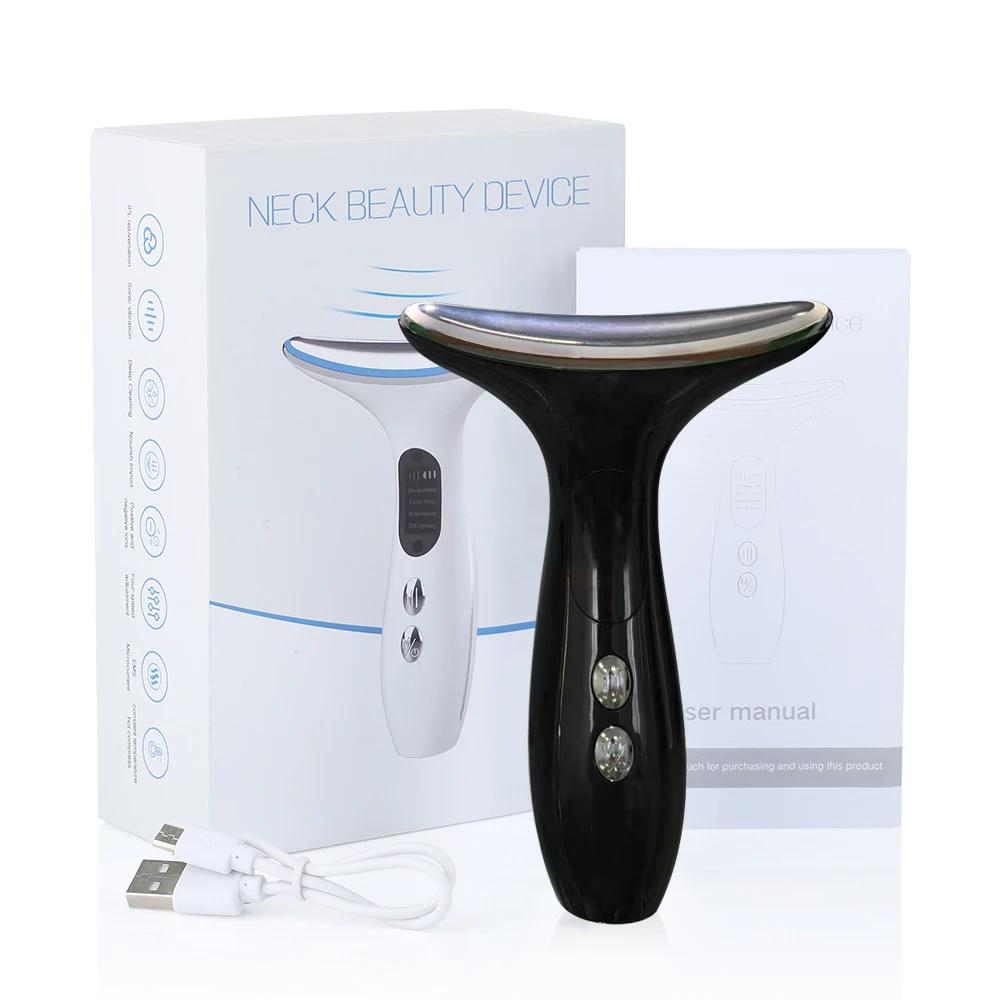 Ems microcurrent rosto pescoço beleza dispositivo led fóton rejuvenescimento anti rugas fino queixo duplo cuidados com a pele massagem facial - Image 1