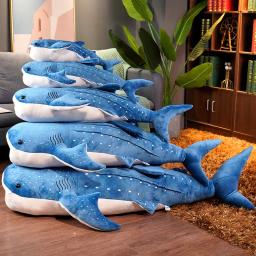 Cartoon Simulation Brinquedo de pelúcia baleia azul bichos de pelúcia, bonecas KUN criativas, almofada para crianças, presente de aniversário, 55cm, 1pc - Image 4
