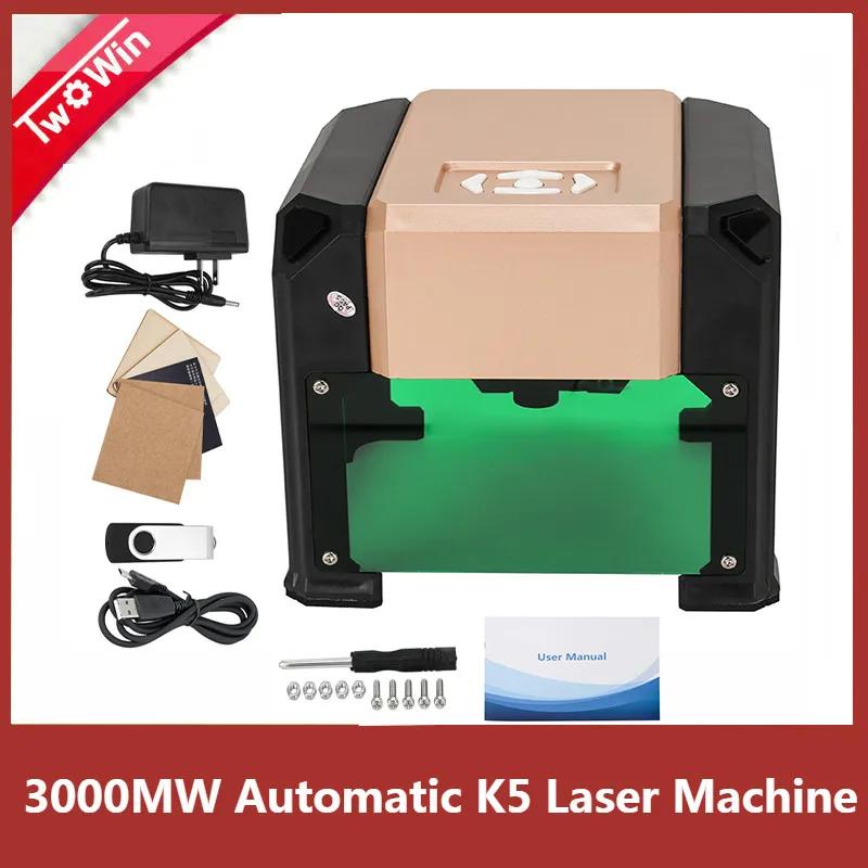 Máquina De Gravura Do Laser Do CNC, Cortador De Impressora De Marca De Logotipo DIY, Área De Trabalho 80x80mm, Gravador 3W, 3000mW - Image 1