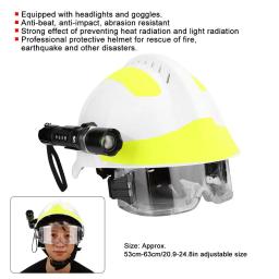 Capacetes de segurança de resgate de emergência anti-impacto bombeiro capacete de proteção com farol e óculos de proteção - Image 4