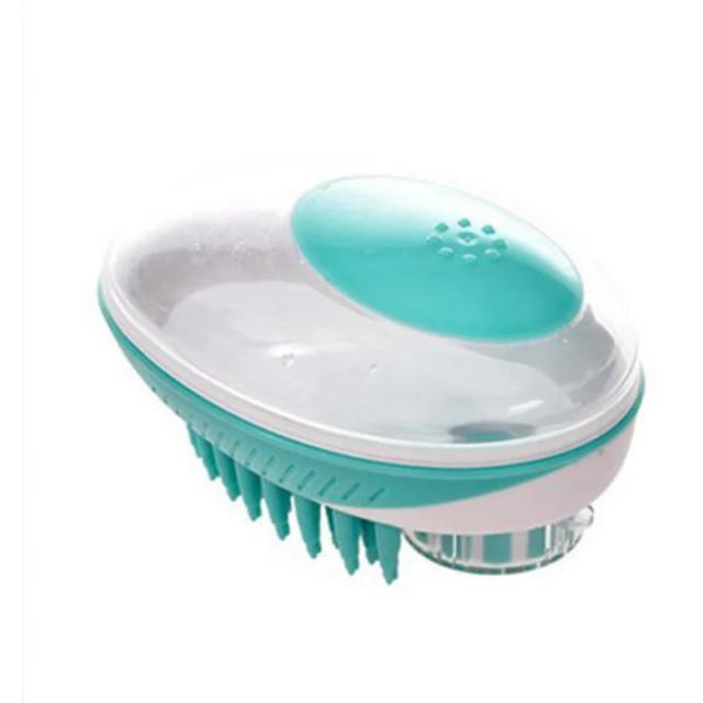 Escova de Shampoo em Silicone Suave 2 em 1 para Banho e Massagem de Cães e Gatos
