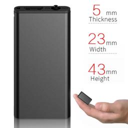 Ultra-Thin Professional Mini Gravador de Voz Som Ativado Dictaphone HD Ruído Reduzir Gravação MP3 Player Portátil - Image 2