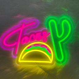 LED Neon Food Sign Taco, Neon Sign Taco, Mexicano - Image 3