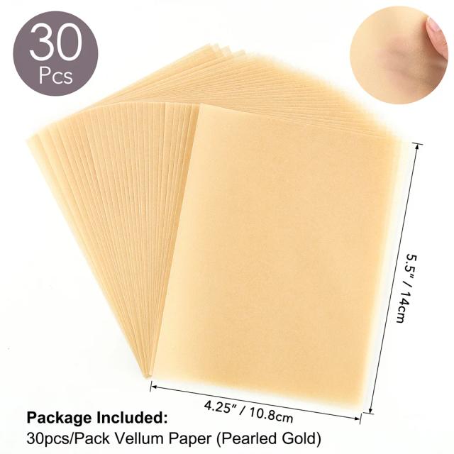 Papéis de Velino Liso Fosco Colorido: 30 Folhas de Papel Vegetal Translúcido e Resistente ao Calor para Impressão e Desenho