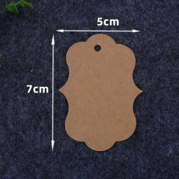 Etiquetas de papel kraft 50 peças 7x5cm etiqueta de roupas de vestuário obrigado embalagem de presente etiquetas de cartões de papel scrapbooking acessórios diy - Image 3