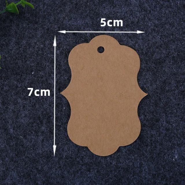 Etiquetas de Papel Kraft 50 Peças 7x5cm para Roupas, Embalagens e Scrapbooking - Acessórios DIY Versáteis