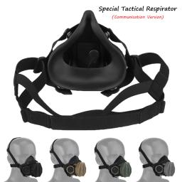 Máscara especial do respirador tático, metade do rosto máscara de gás, microfone embutido, equitação de combate, paintball, airsoft engrenagem protetora - Image 1