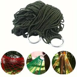 Multifuncional Nylon Hammock com Mesh Rope, Perfeito para relaxamento ao ar livre, Dormir fora, Camping - Image 2