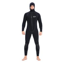 Fato de mergulho com chapéu para proteção do aquecimento, Front Zipper Opening Hood, Surfing Suit, 5mm - Image 4