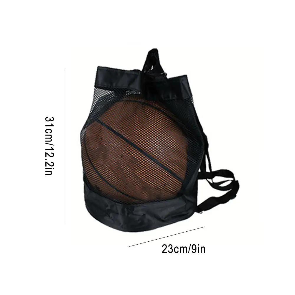 Saco de basquete preto com malha, grande capacidade, mochila de armazenamento de voleibol e futebol, bolsa multifuncional, bolsa esportiva e de ginástica - Image 1
