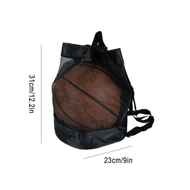 Mochila Multifuncional Preta para Basquete, Voleibol e Futebol com Grande Capacidade e Malha Respirável