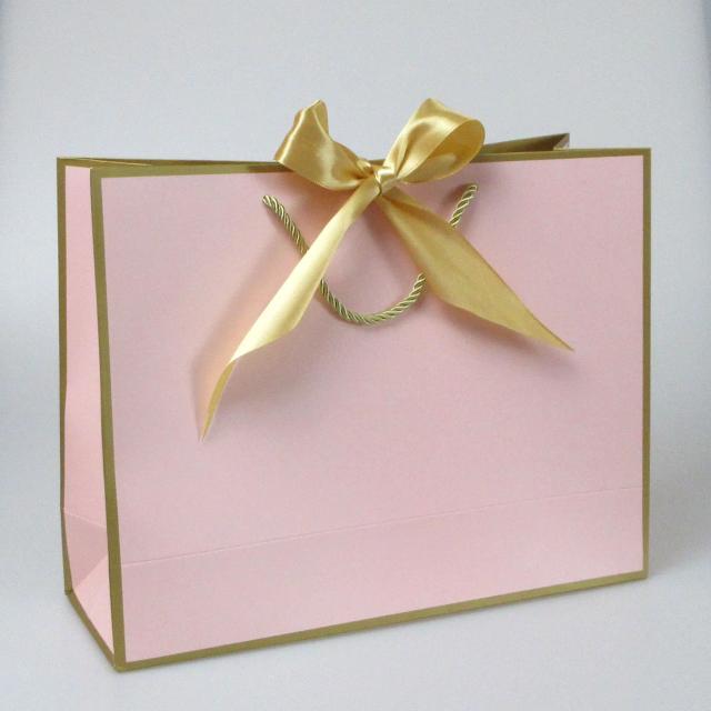 Conjunto de 10 Sacos de Papel para Presentes com Alça em Fita Dourada Personalizados para Pequenas Empresas