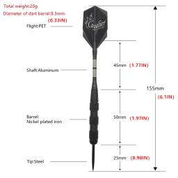 Fused Nickel Black Needle Dardos, Treinamento de Competição Profissional, Entretenimento de autodefesa, Black Dart Rod Tail, 22g, 3 pcs por conjunto - Image 2