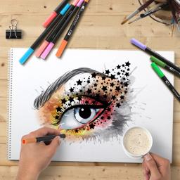 Conjunto de canetas aquarela dupla ponta para crianças, marcadores de pincel, desenho, pintura, caligrafia, arte, colorir, 120 cores - Image 4
