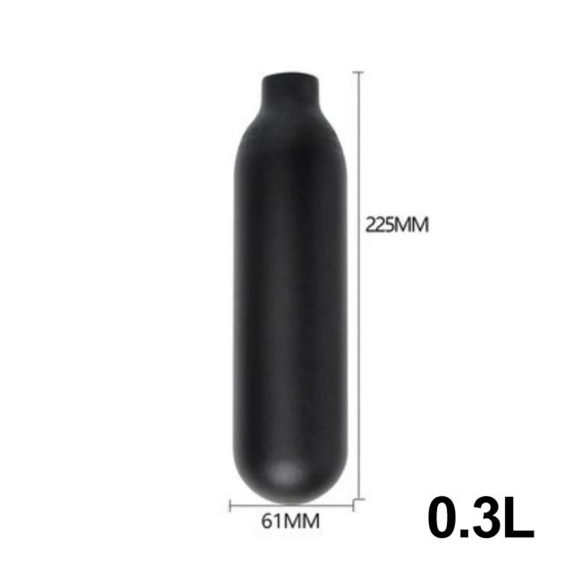 Cilindro de Alumínio TUXING 18Ci para Ar - Alta Pressão, 200Bar, Rosca Inferior M18x1.5, 0.3L CO2