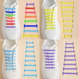 Cadarço elástico de silicone sem laços, Criativo Lazy Rubber Laces para crianças e adultos, 16pcs - Image 5