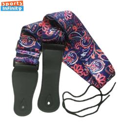 Correia de guitarra impressa colorida, Crossbody ajustável, retro, elétrica, acústica, baixo, ukulele, moda - Image 6