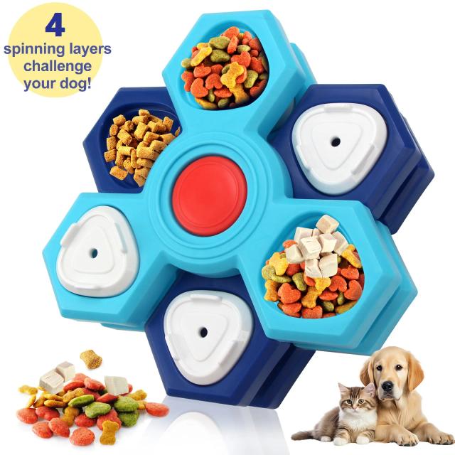 Brinquedo Interativo Anti-Asfixia para Cachorro com Dispenser de Alimentos e Louça de Múltiplas Camadas