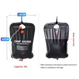 Portátil solar aquecida chuveiro saco com mangueira, PVC banho água saco, Camping suprimentos, 20L - Image 4