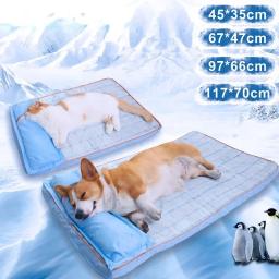 Tapete de espuma de memória lavável com travesseiro para animais, cama respirável, sofá impermeável, cachorros pequenos e médios, verão - Image 1