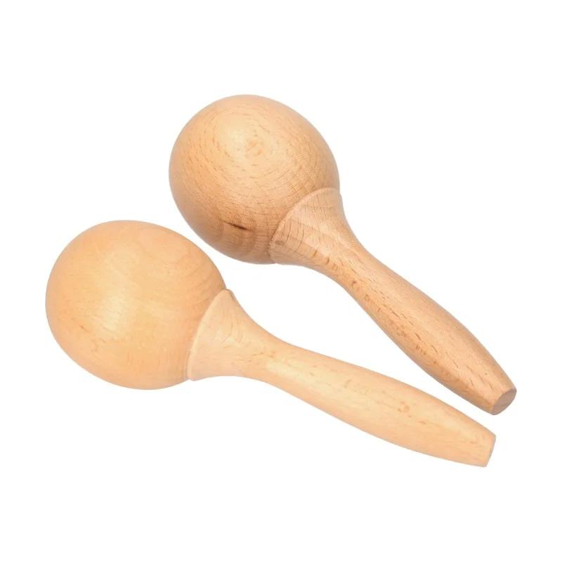 Madeira Maraca par percussão para crianças, Rumba Shaker chocalhos, instrumento de percussão, 1 par - Image 1