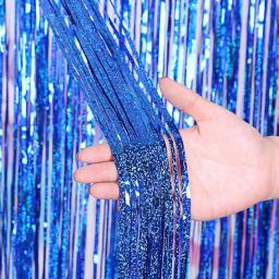 Cortinas para festas com franja dourada, cortina de folha, decoração de aniversário e casamento, decoração do aniversário adulto, glitter, 2 m - Image 3