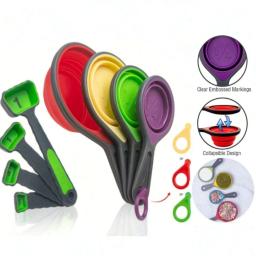 Conjunto De Ferramentas De Medição De Cozimento De Silicone, Copo De Medição, Dobrável, Farinha De Café, Açúcar, Ferramentas De Cozinha - Image 1