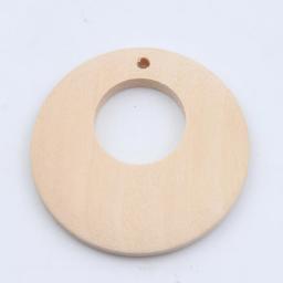 Contas de Madeira Natural para Fazer Jóias, Anéis Redondos Pingentes, Brincos e Colares, Acessórios DIY, 40mm, 20PCs - Image 5