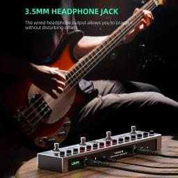 Pedal multiefeitos de baixo LEKATO, pedal de efeitos de baixo com 36 predefinições, 4 módulos editáveis, amplificador, compressor, mod, espaço, reverberação - Image 6