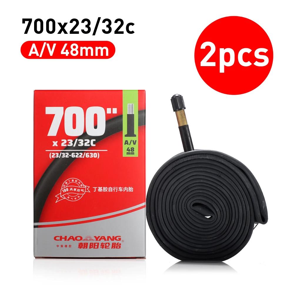 Tubo interno de bicicleta chaoyang, 2 peças, 700c 23c 25c 28c 35c 45c, câmera schrader presta, válvula, tubo interno de bicicleta de estrada, chambre air - Image 1