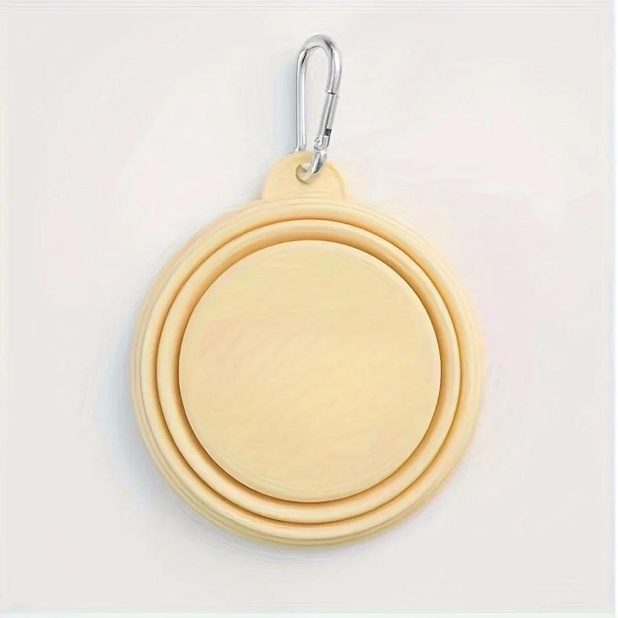 Bacia dobrável do silicone para o cão, recipiente portátil do alimento, curso ao ar livre, cor do macaron, fontes do animal de estimação - Image 1