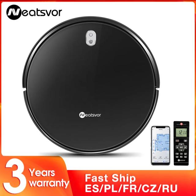 Robô Aspirador Neatsvor X520: Potência de 6000Pa, Bateria de 5200mAh e Limpeza Automática para sua Casa Inteligente