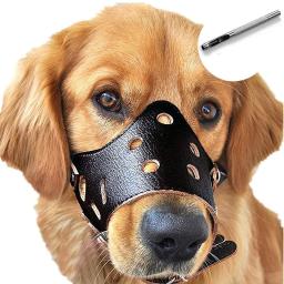 Focinho de couro macio para cães, anti-morder, seguro, ajustável, respirável, animal de estimação, pequenos, cães grandes, ajuda a beber e comer - Image 1