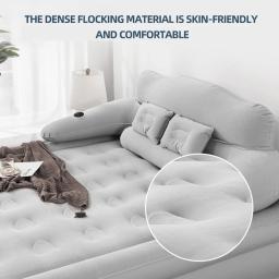 Almofada de ar inflável automática Cama com bomba elétrica, Camping colchão com encosto, 150x203cm - Image 2