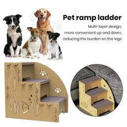 Desmontáveis pequenas escadas de estimação para cães e gatos, escada de três passos, fácil de instalar, fácil de instalar, ideal Pet Supplies - Image 4