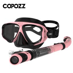 Copozz 2023 conjunto de máscara de mergulho anti nevoeiro óculos com snorkel tubo alça ajustável para mulheres homens adulto máscara de natação - Image 1