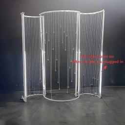 Arco de casamento frisado em forma de S com luzes LED cenário de palco para festa de noivado decoração foto pano de fundo - Image 4