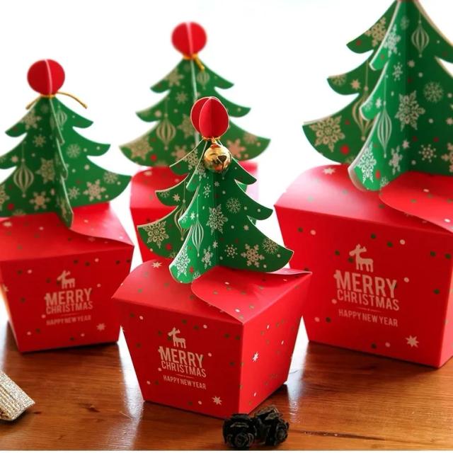 Caixa de Papel Natalina 12 peças para Presentes, Chocolates, Biscoitos e Lembrancinhas de Festa