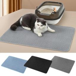 Lavável gato areia caixa prendendo esteira, dupla camada Design, Litter coleção, filtro, esfregando, pé, controle de areia, gatinho - Image 1