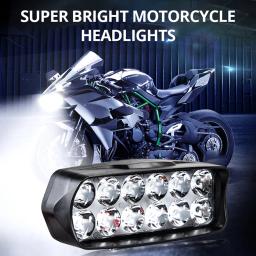 Farol LED da motocicleta, luz dianteira da bicicleta elétrica, lâmpada super brilhante do triciclo, acessórios da bicicleta elétrica, 8 LED, 12V, 16 LED - Image 1
