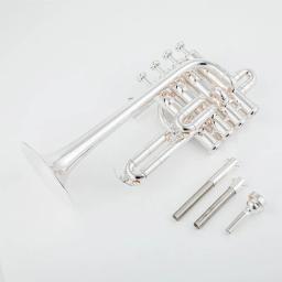 Bb Piccolo Trompete Profissional, Brass Gold Silver Lacquer Surface Trompete, Alta Qualidade Monel Piston - Image 6
