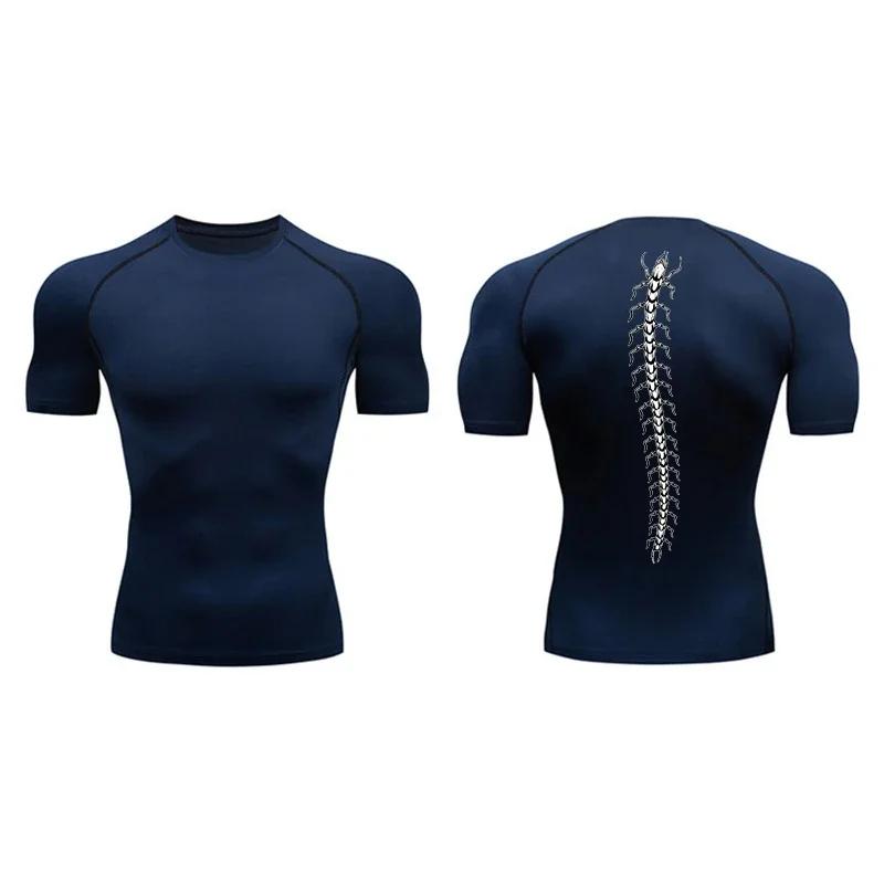 Camisa de compressão atlética para homens, camiseta seca rápida, tops de treinamento, camisetas de corrida, ginásio Workout Tees gráfico, venda quente 2024 - Image 1