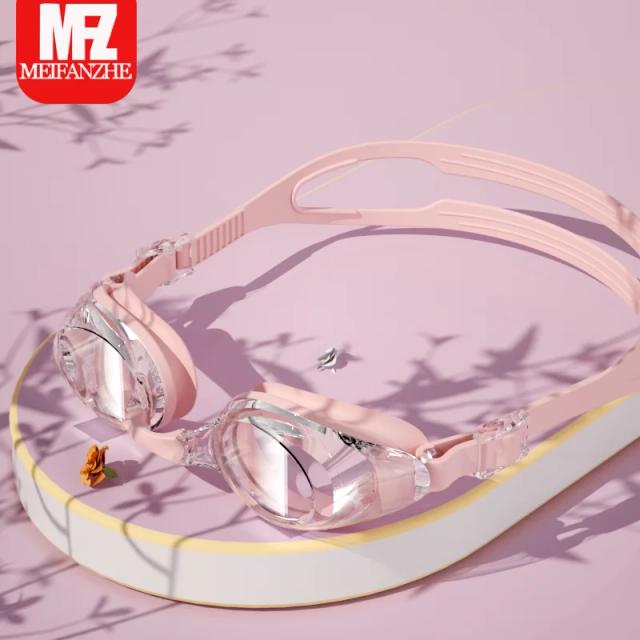 Óculos de Natação Impermeáveis para Adultos com Moldura Pequena e Lentes HD Anti-nevoeiro para Racing