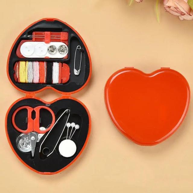 Mini Kits de Costura Portáteis com Fios e Agulhas Multifuncionais - Estojo Prático para Trabalho Manual e Acessórios de Costura