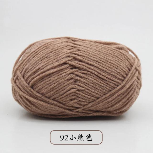 Leite Algodão para Crochet e Tricô - Fios 5Ply para Bordados, Chapéus, Cachecóis e Bonecas com Preço Acessível, 50g