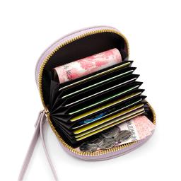 Porta-cartão bordado flor para mulheres, concha, bolsa de órgãos, bolsa com zíper, multi-slot, bolsa de cartão de crédito para senhoras - Image 5