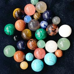 20 Pçs/Set Pedras Minerais Naturais Esfera de Cristal Tiger Eye Ágatas Bola Beads No Buraco Beads para DIY Cristal Cura Fazer Jóias - Image 6