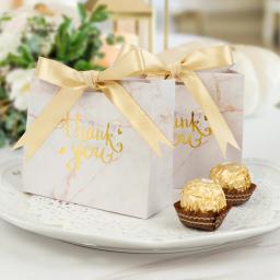 Caixa De Presente De Mármore Para Convidados, Decoração Do Favor Do Casamento, Obrigado, Chuveiro De Bebê, Fontes De Festa De Aniversário, Pacote De 25 - Image 5
