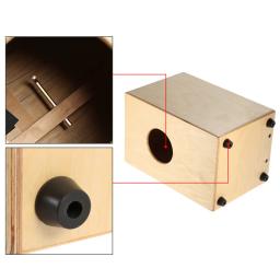 Tambor de madeira Cajon para crianças, instrumento de percussão com fios, pés de borracha, acessórios para tambor - Image 6